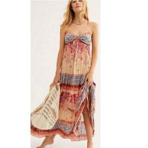 Free People Give a Little Boho Gypsy Maxi Dress Free Spirited Summer Hippie XS